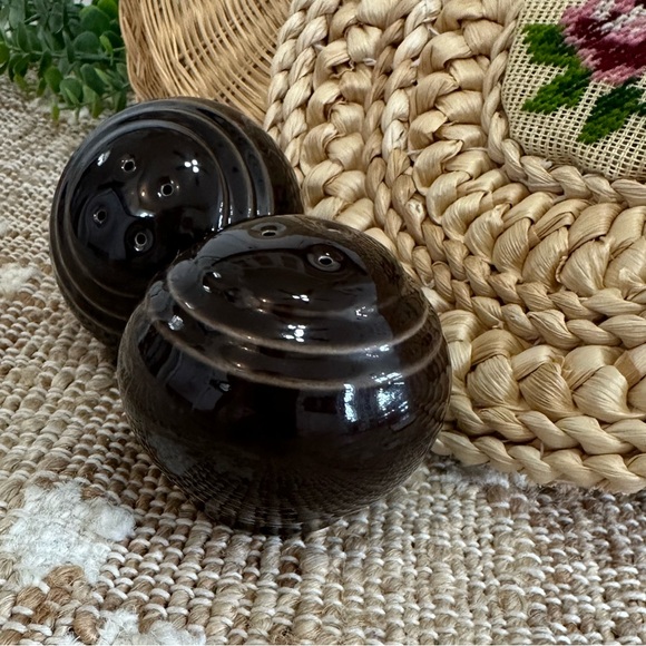 Other - Vintage Dark Brown Ceramic Salt and Pepper Shaker Set